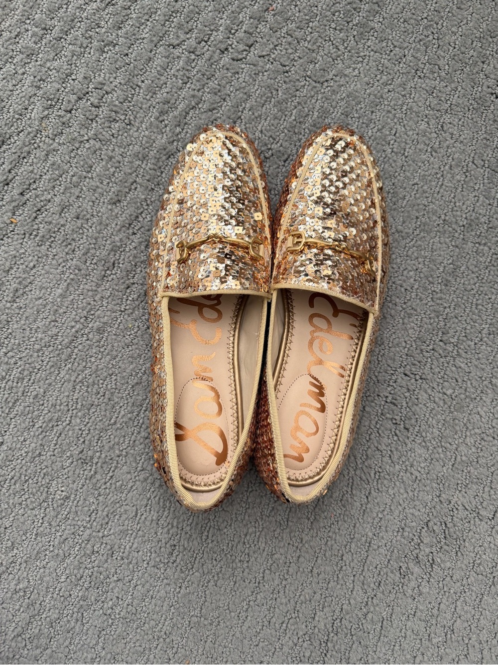 Sam Edelman Gold Sequin Loafers